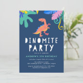 Dinomite Dinosaur Birthday Party Invitation (Standing Front)