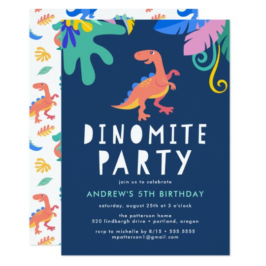 dinomite dinosaur birthday party invitations zazzle com