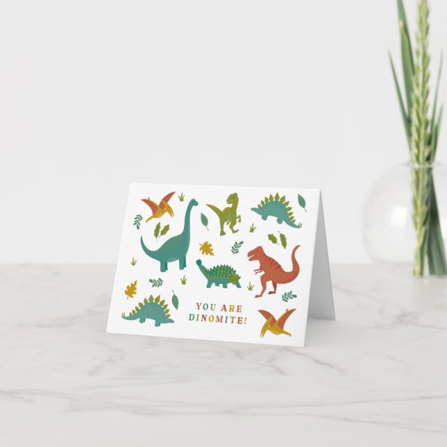 Dinomite Dinosaurs Valentine Card (Front)