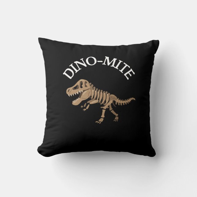 Dinomite Throw Pillow (Front)