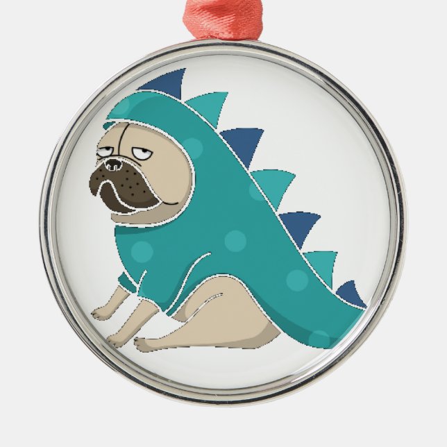 dinopug metal ornament (Front)