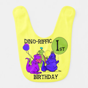 Dinoriffic Dinosaurs 1st Birthday Bib