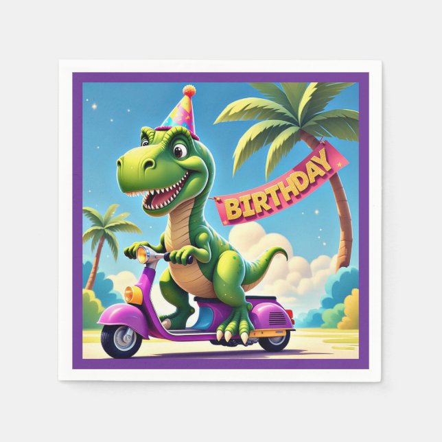 " DINO'S BIRTHDAY JOYRIDE " NAPKINS (Front)