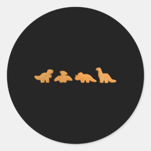 Dinos Chicken Nuggets Pattern Realistic Dino Classic Round Sticker