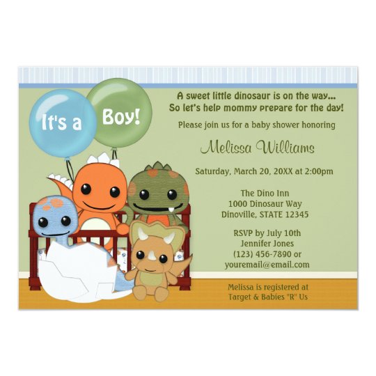 Dinos Dinosaur Baby Shower Invitation Boy Dapc Zazzle