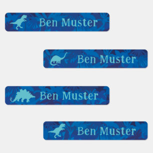 Dinos jungle blue 96 narrow kids' labels