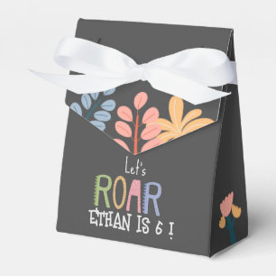 Dinos let's roar kids birthday favor boxes