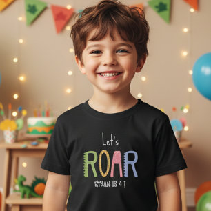 Dinos let's roar kids birthday toddler t-shirt