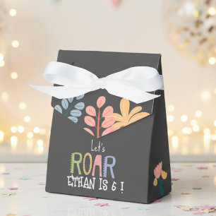 Dinos let's roar prehistoric kids birthday favor boxes