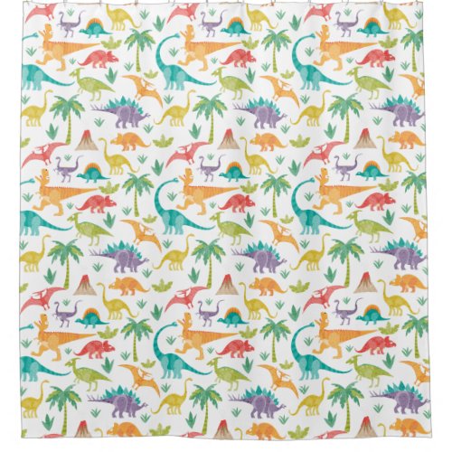 Dinos on The Loose Duvet Cover Shower Curtain