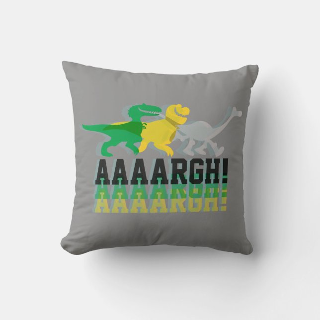 Dinos Say AAAARGH Throw Pillow (Front)