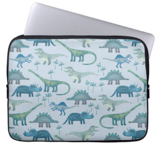 Dinosau Blue Pattern Laptop Sleeve