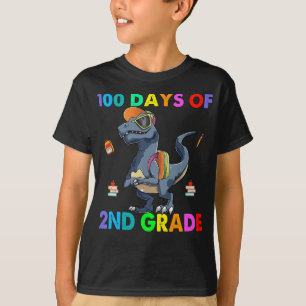 Dinosaur 100 days of 2nd Grade T-Shirt