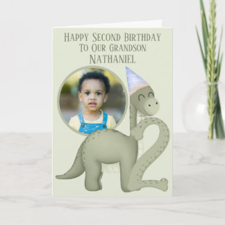 Dinosaur 1 Photo Aperture Second Birthday Card