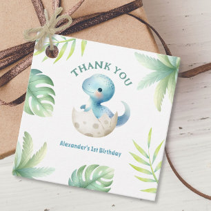 Dinosaur 1st Birthday Boy Cute  Favor Tags