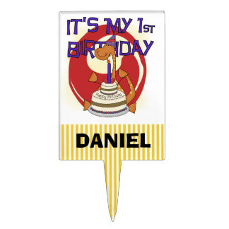 Dinosaur 1st Birthday Cake Topper