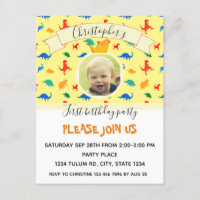 Dinosaur 1st Birthday colorful baby boy photo