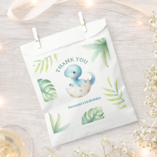 Dinosaur 1st Birthday Cute Boy Tropical Favor Bag