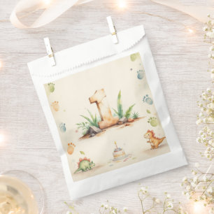 Dinosaur 1st Birthday Favor Bag One-a-Saurus Party