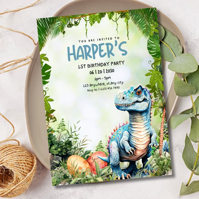 Dinosaur 1st Birthday invitation, Jurassic Party Invitation (Creator Uploaded)