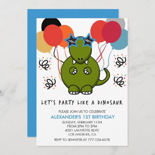 Dinosaur 1st birthday invitations like a dinosaur 