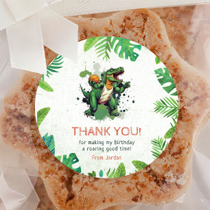 Dinosaur 1st Birthday Party Classic Round Sticker