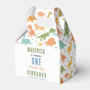 Dinosaur 1st Birthday Party Cute Prehistoric Favor Boxes