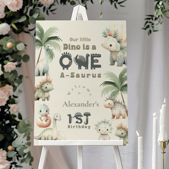 Dinosaur 1st Birthday Party Foam Board (Creator Uploaded)