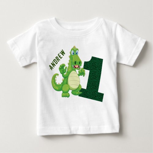 Dinosaur 1st Birthday Personalized Baby T_Shirt