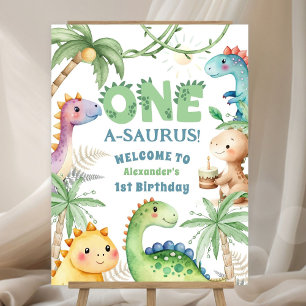 Dinosaur 1st Birthday Welcome Sign Foam Board