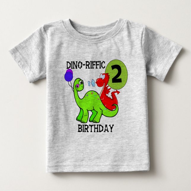 Dinosaur 2nd Birthday T-shirts and Gifts (Front)