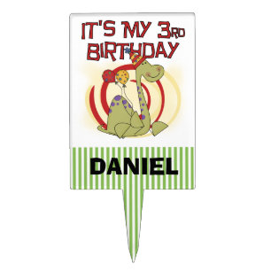 Dinosaur 3rd Birthday Cake Topper