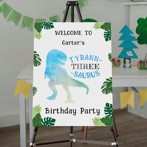 Dinosaur 3rd Birthday Party Blue Tyrannosaurus Rex Foam Board