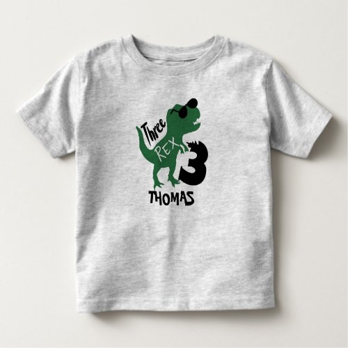 Dinosaur 3rd Birthday T_Shirt  Three Rex T_Shirt