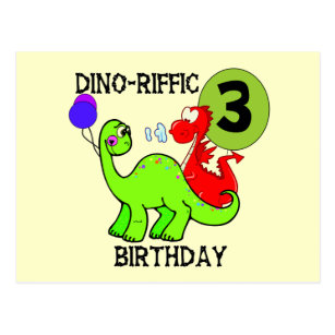 Dinosaur 3rd Birthday Cards Zazzle