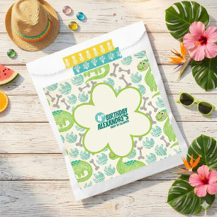 Dinosaur 4th Birthday Party ,Green Dino-Riffic Favor Bag