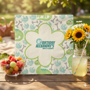 Dinosaur 4th Birthday Party ,Green Dino-Riffic Napkins