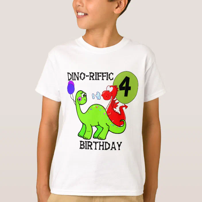 Kids Dinosaur Birthday Party Shirt Boys Fourasaurus 4th Birthday Dino Tshirt Dinosaur Four Birthday Shirt Four Dinosaur Birthday Shirt