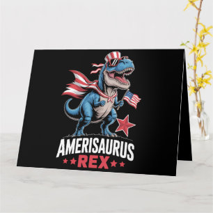 Dinosaur 4th of July Amerisaurus T Rex Funny Card
