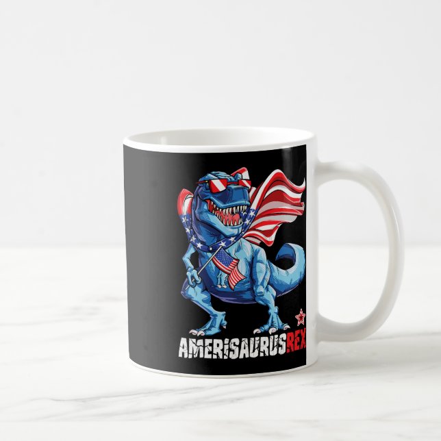Dinosaur 4th Of July Boys Girls Men Amerisaurus T  Coffee Mug (Right)