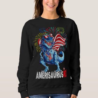 Dinosaur 4th Of July Kids Boy Men Amerisaurus Rex Sweatshirt