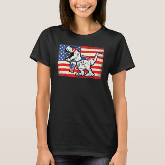 Dinosaur 4th Of July Kids Boys Amerisaurus Rex T-Shirt