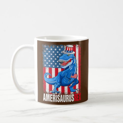 Dinosaur 4th of July Kids Boys Men Amerisaurus T Coffee Mug