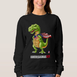 Dinosaur 4th Of July Kids Boys Men Amerisaurus T R Sweatshirt