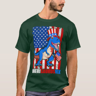 Dinosaur 4th of July Kids Boys Men Amerisaurus T R T-Shirt