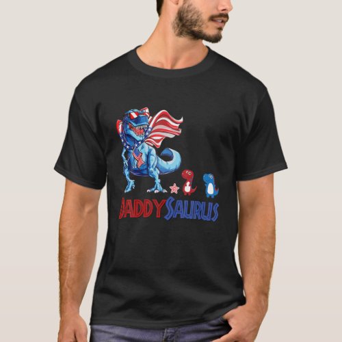 Dinosaur 4Th Of July T Kids Boys Men Daddysaurus T T_Shirt