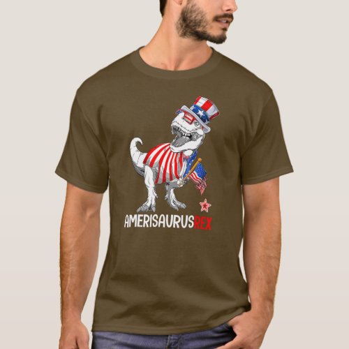 Dinosaur 4th Of July T Rex Amerisaurus Patriotic T_Shirt