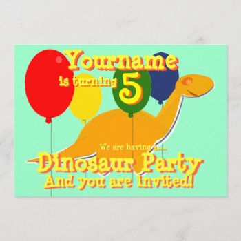 Dinosaur 5th Birthday Party Invitations by dinoshop at Zazzle
