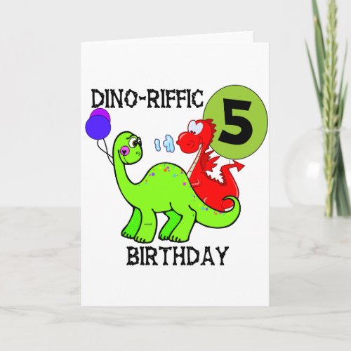 Dinosaur 5th Birthday T_shirts and Gifts Card
