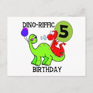 Dinosaur 5th Birthday T-shirts and Gifts Postcard